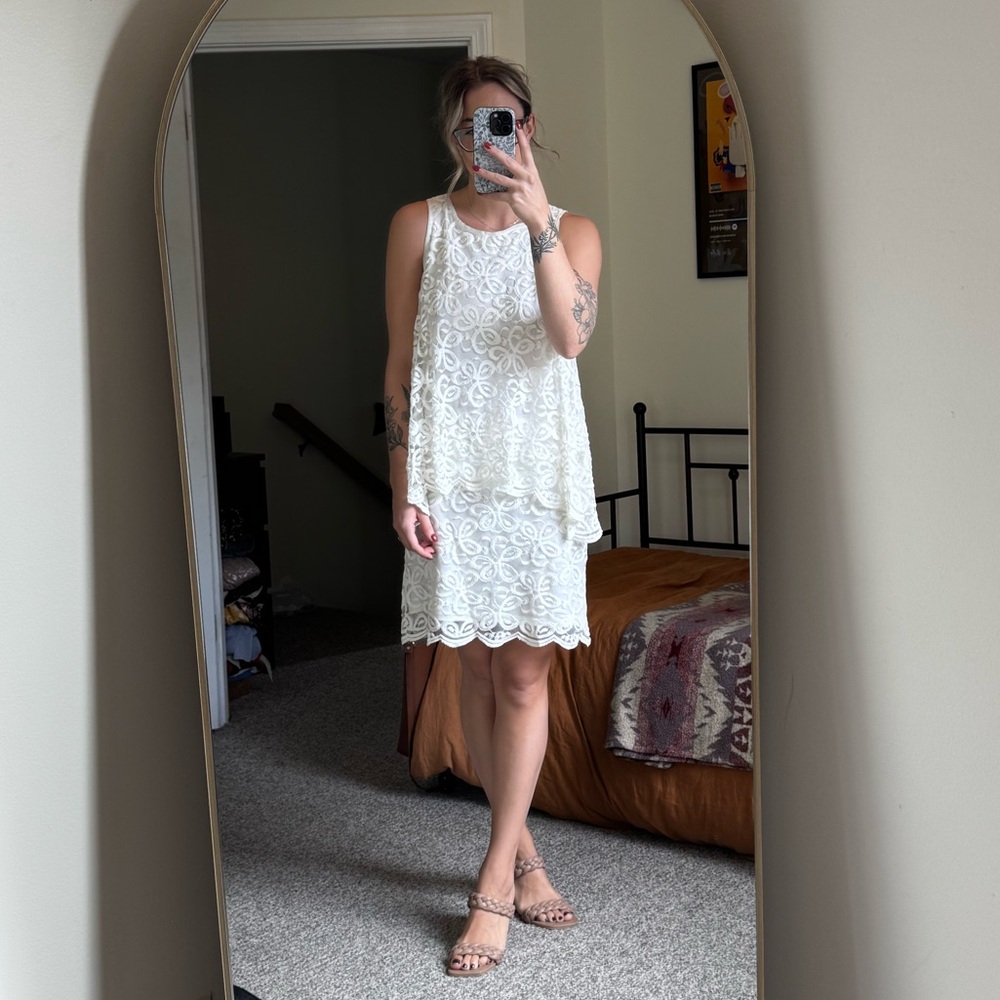 Max Studio White Lace Dress
